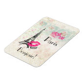 ラブパリとエッフェルタワーオンヴィンテージパターン マグネット (左側)