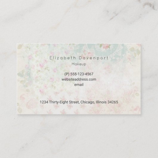 ラブパリとエッフェルタワーオンヴィンテージパターン 名刺 (裏面)