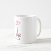 ラブパリエッフェルタワーと口紅リップ コーヒーマグカップ (正面右)