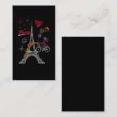 ラブパリテーマトラベルフランフラワーエッフェルタワー 名刺 (正面/裏面)