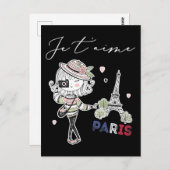 ラブパリテーマ女子フランスガールズエッフェルタワー ポストカード (正面/裏面)