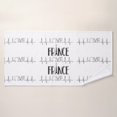 ラブパリフランス白黒バスマット バスタオル (バスタオル)