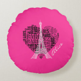 ラブパリ |愛らしいエッフェルタワー ラウンドクッション