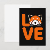 ラブパンダスかわいいペット動物レッドパンダラバーグラフィ 出欠カード (正面/裏面)