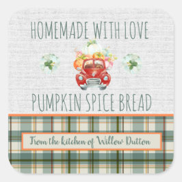 ラブパンプキパーソナライズされたントラックで手作り スクエアシール