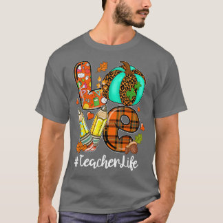 ラブパンプキンレオパンドペンシル先生ライフ秋 Tシャツ