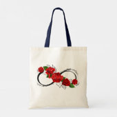 「ラブパーソナライズされたバラ花々トート トートバッグ (裏面)