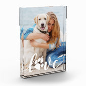 ラブパーソナライズされたパウプリントカスタム犬写真ブロック フォトブロック (左)