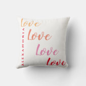 ラブパーソナライズされたミニマルタイポグラフィ クッション (裏面)