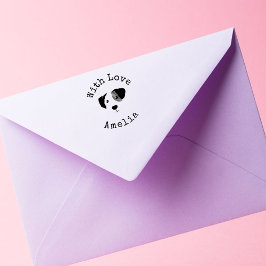 ラブパーソナライズされたラスタンプ付き子犬 ラバースタンプ