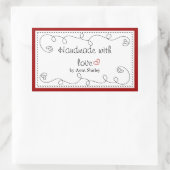 ラブパーソナライズされたラベル付き手作り 長方形シール (バッグ)