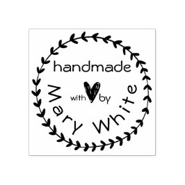 ラブパーソナライズされたリースハート付き手作り ラバースタンプ