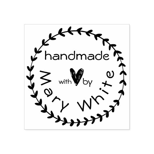 ラブパーソナライズされたリースハート付き手作り ラバースタンプ (インプリント)