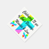 ラブパーソナライズされたル75番目の誕生日デザイン スタンダードカクテルナプキン (角)