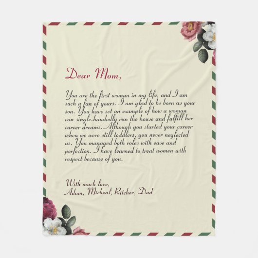 ラブパーソナライズされたレターの手書きのカップルが逃げる フリースブランケット (正面)