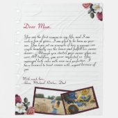 ラブパーソナライズされたレター手書きと写真フレス フリースブランケット (正面)