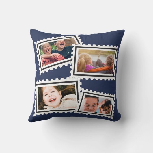 ラブパーソナライズされたレター手書き写真コラージュ クッション (裏面)