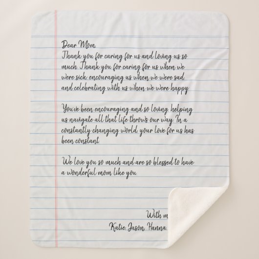 ラブパーソナライズされたレター シェルパブランケット (正面)