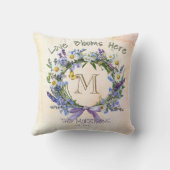 ラブパーソナライズされた開花ここフローラ装飾用クッション クッション (裏面)
