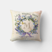 ラブパーソナライズされた開花ここフローラ装飾用クッション クッション (正面)