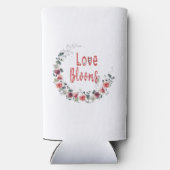 ラブパーソナライズされた開花新婦結婚のデート スリム缶クーラー (裏面)