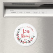 ラブパーソナライズされた開花新婦結婚のデート マグネット (インサイチュ (食洗機))