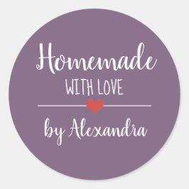 ラブパープルスクリプト付き手作りカスタム ラウンドシール