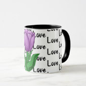 ラブパープルチューリップフローラマグ マグカップ (正面右)