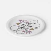 ラブパープルハートア結婚ローズブライダルシャワー ペーパープレート (アングル)