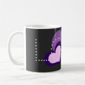 ラブパープルハート コーヒーマグカップ (左)