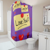 ラブパープルバレンタインのショーカーテン シャワーカーテン (インサイチュ)