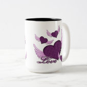 ラブパープルロゴコーヒーマグの翼 ツートーンマグカップ (正面右)