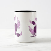 ラブパープルロゴコーヒーマグの翼 ツートーンマグカップ (中央)