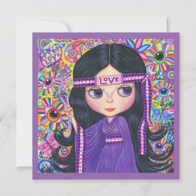 ラブヒッパイガールフラワーチャイルドピースサイン (正面)