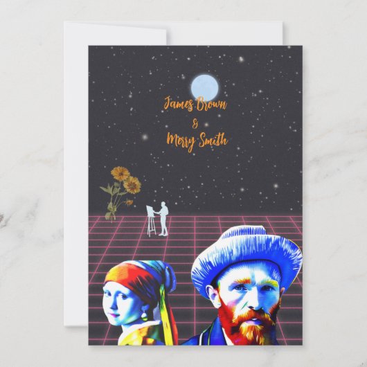 ラブヒマワリの天の結婚キャンバス 招待状 (正面)