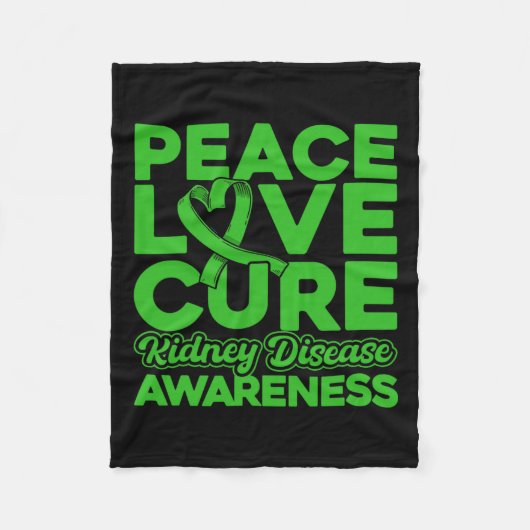 ラブヒーリングキドニー病認識度 フリースブランケット (正面)