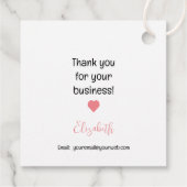 ラブビジネスインサートで手作り – ピンクハート フェイバータグ (裏面)