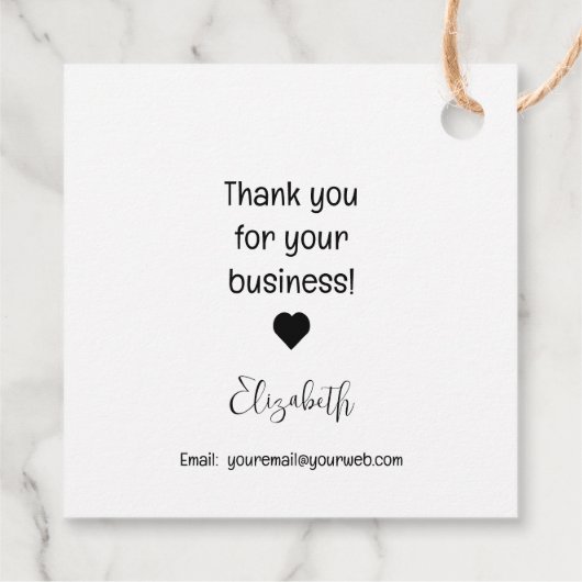 ラブビジネスインサートで手作り – モノクロ フェイバータグ (裏面)