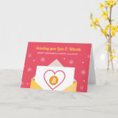 ラブビットコインホリデークリスマスクリプトギフト カード (黄色い花)