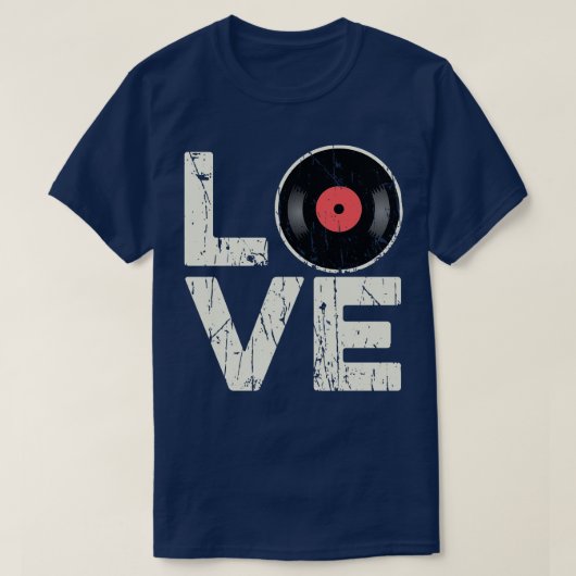 ラブビニールレコード Tシャツ (デザイン正面)