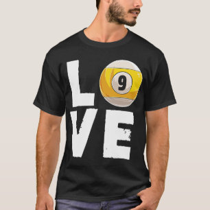 ラブビリヤード9ボールスヌーカービリヤード選手キュー Tシャツ