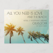 ラブビーチトロピッ結婚カルの予算が日付を保存 ポストカード (正面)