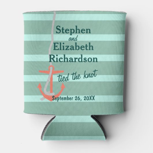 ラブビーパーソナライズされたシーいかり 缶クーラー (正面)