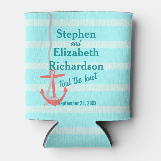 ラブビーパーソナライズされたシーいかり 缶クーラー (正面)