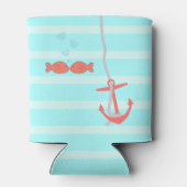 ラブビーパーソナライズされたシーいかり 缶クーラー (裏面)