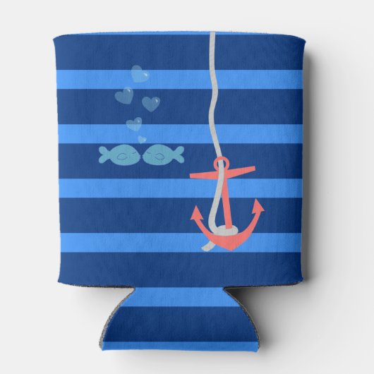 ラブビーパーソナライズされたシーいかり 缶クーラー (裏面)