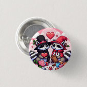 ラブピクセルアートのアライグマ 缶バッジ (正面&裏面)