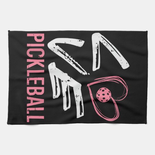 ラブピックボールハートピックボール女性ガールズキッズ キッチンタオル (横)