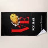 ラブピックルボールスパーソナライズされたポーツ  ビーチタオル (正面)