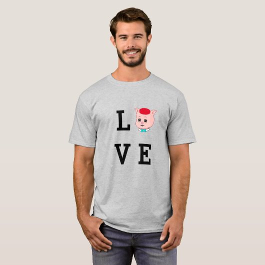 ラブピッグのキャラクター Tシャツ (正面フル)